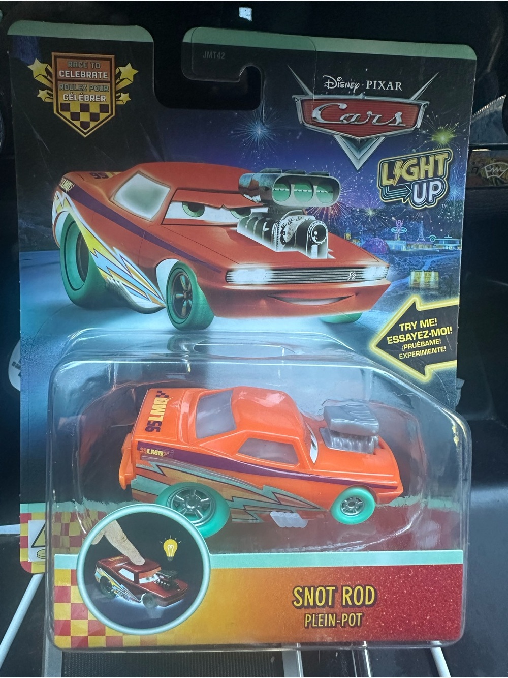 Mattel Cars Snot Rod Light-Up Toy Car - Orange with Teal Wheels